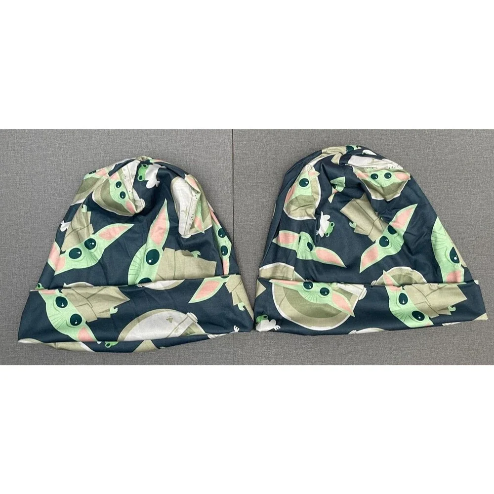 2 Pack Jersey Beanie  Unisex Breathable Sleep Cap & Everyday Cartoon Fashion Hat